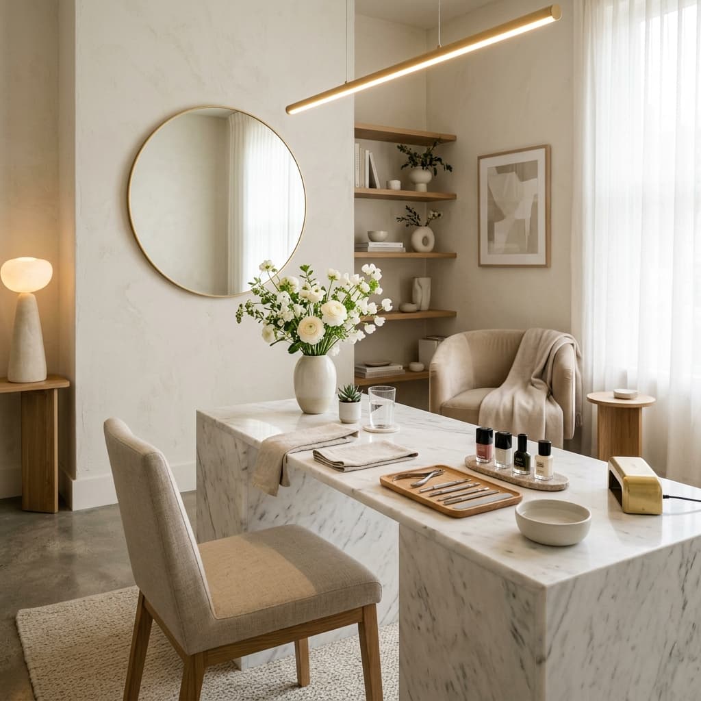 Delicate manicure details in the private studio